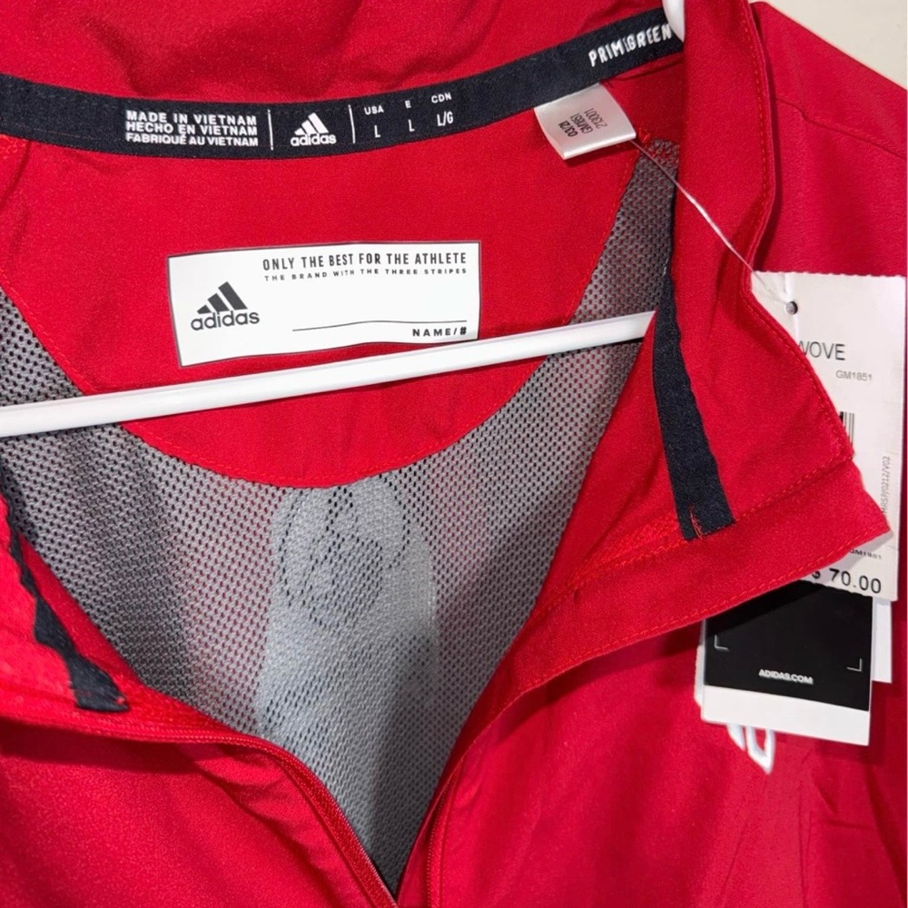 Adidas Nebraska Red Shrine Bowl Football Husker 1/4 Zip Jacket Shirt Large NWT - Picture 3 of 6